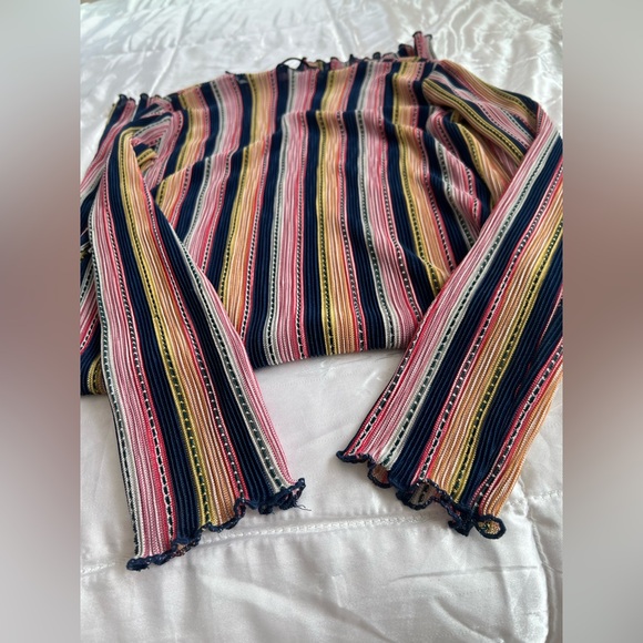 Zara 60s 70s Inspired Striped Midi Scalloped Shift Dress - Picture 12 of 12